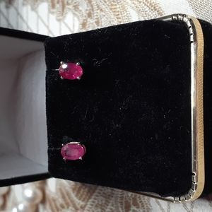 BURMESE RUBY STUDS IN 10K GOLD